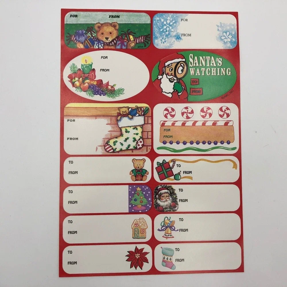 Vintage Christmas Tags Labels Lot Of 3 Packages Gift 210 Total